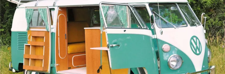 A genuine 1967 Volkswagen T1 camper from Playmobil and Edeka